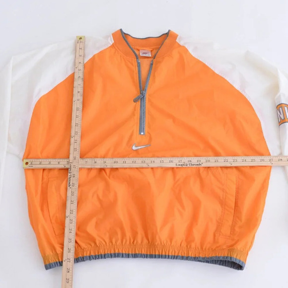 Vintage 90S Nike Rare Red Check Orange And White Half Zip Nylon Pull Over Jacket - Picture 6 of 14